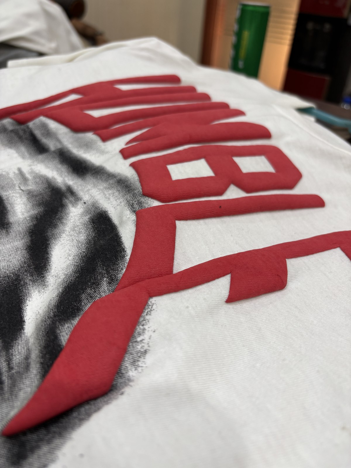 Custom printed tee detail