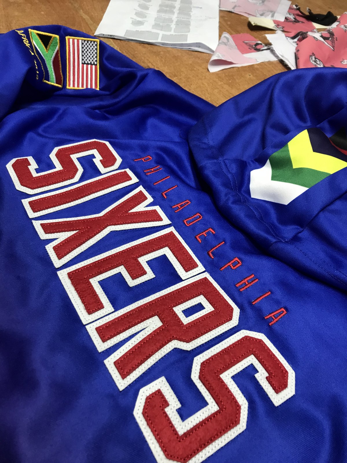 Philadelphia 76ers branded satin jacket